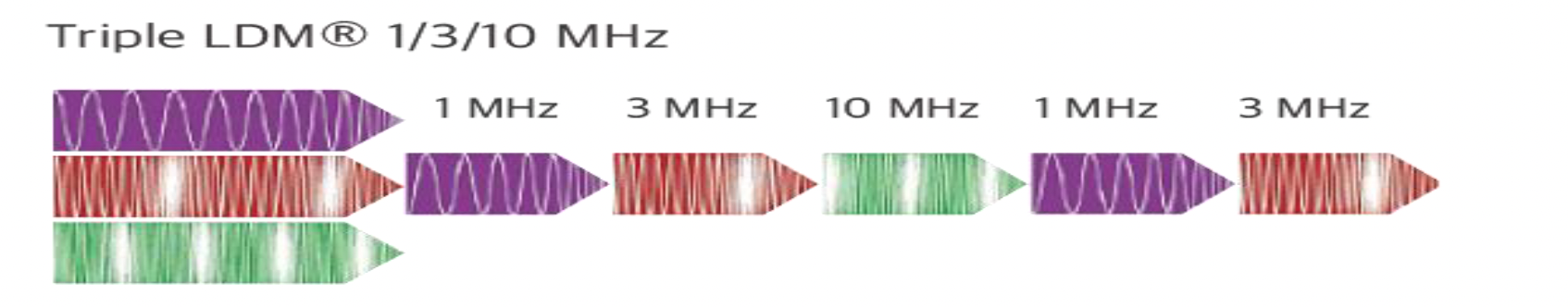 Triple LDM 1/3/10 MHz 周波数パターン
